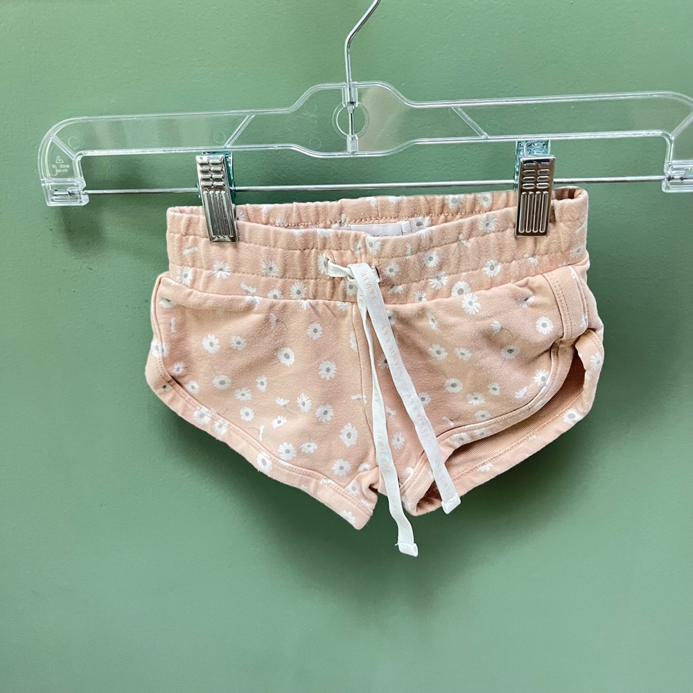 Jamie Kay Girls Daisy Floral Dolphin Shorts Peach Pink Size 3Y Elastic Waist